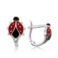 Gümüş Uğur Böceği Çocuk Küpesi Gümüş Uğur Böceği Çocuk Küpesi