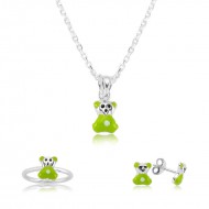 Gümüş Yeşil Ayıcık Çocuk Set