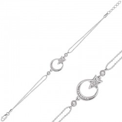 Gümüş Ay Yıldız Bayan Bileklik Gümüş Ay Yıldız Bayan Bileklik