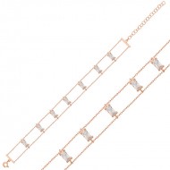 Gümüş Rose Baget Taşlı Bayan Bileklik Gümüş Rose Baget Taşlı Bayan Bileklik