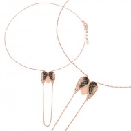 Gümüş Rose Kanatlı Kalp Şahmeran