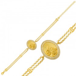 Gümüş Gold Tuğralı Bayan Bileklik Gümüş Gold Tuğralı Bayan Bileklik