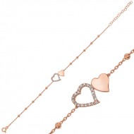 Gümüş Rose Dorissa İki Kalp Bayan Bileklik Gümüş Rose Dorissa İki Kalp Bayan Bileklik