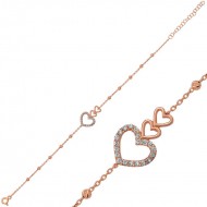 Gümüş Rose Dorissa Üç Kalp Bileklik Gümüş Rose Dorissa Üç Kalp Bileklik