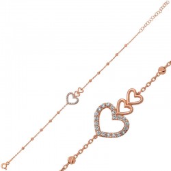 Gümüş Rose Dorissa Üç Kalp Bileklik Gümüş Rose Dorissa Üç Kalp Bileklik