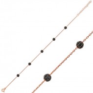 Gümüş Rose Siyah Toplu Bayan Bileklik Gümüş Rose Siyah Toplu Bayan Bileklik