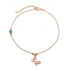 Gümüş Rose Nazarlı Kelebek Halhal Gümüş Rose Nazarlı Kelebek Halhal