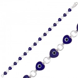 Gümüş Kalp Nazar Bayan Bileklik Gümüş Kalp Nazar Bayan Bileklik