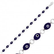 Gümüş Oval Nazar Bayan Bileklik