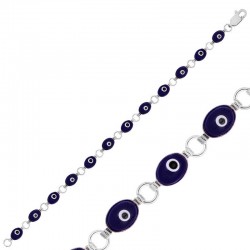 Gümüş Oval Nazar Bayan Bileklik Gümüş Oval Nazar Bayan Bileklik