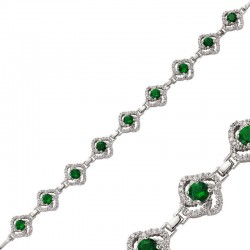 Gümüş Yeşil Taşlı Çiçek Bayan Bileklik Gümüş Yeşil Taşlı Çiçek Bayan Bileklik