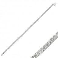 Gümüş İki Sıra Su Yolu Bayan Bileklik Gümüş İki Sıra Su Yolu Bayan Bileklik