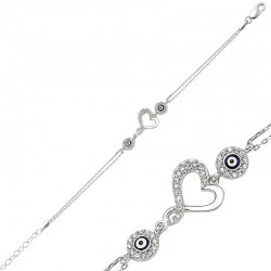 Gümüş Kalpli Bayan Bileklik Gümüş Kalpli Bayan Bileklik