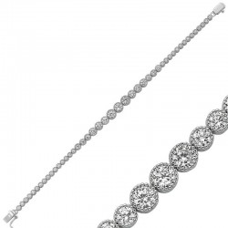 Gümüş Beyaz Taşlı Su Yolu Bayan  Bileklik Gümüş Beyaz Taşlı Su Yolu Bayan  Bileklik