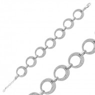 Gümüş Taşlı Halka Bayan Bileklik Gümüş Taşlı Halka Bayan Bileklik