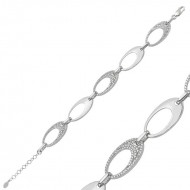 Gümüş Taşlı Oval Bayan Bileklik Gümüş Taşlı Oval Bayan Bileklik