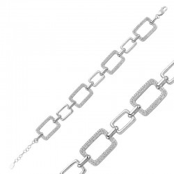 Gümüş Kare Taşlı Bayan Bileklik Gümüş Kare Taşlı Bayan Bileklik