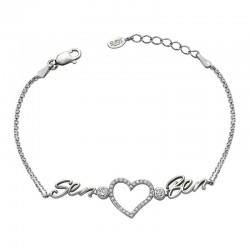 Gümüş Kalpli Sen Ben Bayan Bileklik Gümüş Kalpli Sen Ben Bayan Bileklik