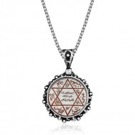 ​Gümüş Kırmızı Mineli Süleyman Mührü Kolye