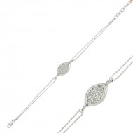 Gümüş Beyaz Taşlı Bayan Bileklik Gümüş Beyaz Taşlı Bayan Bileklik