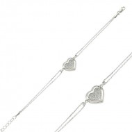 Gümüş Kalpli Bayan Bileklik Gümüş Kalpli Bayan Bileklik