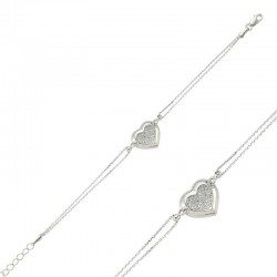 Gümüş Kalpli Bayan Bileklik Gümüş Kalpli Bayan Bileklik