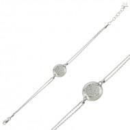 Gümüş Beyaz Taşlı Yuvarlak Bayan Bileklik Gümüş Beyaz Taşlı Yuvarlak Bayan Bileklik