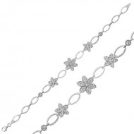 Gümüş Çiçekli Bayan Bileklik Gümüş Çiçekli Bayan Bileklik