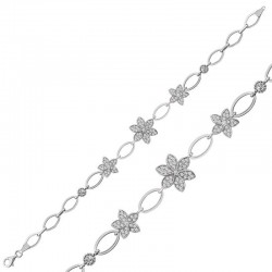 Gümüş Çiçekli Bayan Bileklik Gümüş Çiçekli Bayan Bileklik