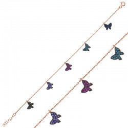 Gümüş Rose Kelebek Bayan Bileklik Gümüş Rose Kelebek Bayan Bileklik