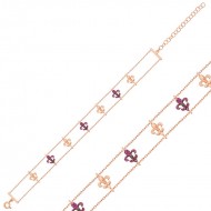 Gümüş Rose Çiçek Desenli Bayan Bileklik Gümüş Rose Çiçek Desenli Bayan Bileklik