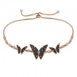 Gümüş Rose Kelebek Asansör Bileklik Gümüş Rose Kelebek Asansör Bileklik