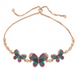 Gümüş Rose Kelebekli Asansör Bileklik Gümüş Rose Kelebekli Asansör Bileklik