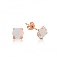 Gümüş Beyaz Opal Taş Küpe