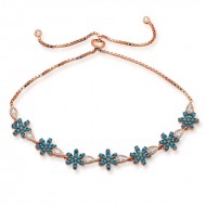 Gümüş Rose Asansörlü Mavi Çiçek Bileklik Gümüş Rose Asansörlü Mavi Çiçek Bileklik