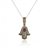 Gümüş Fatma Eli Otantik Bayan Kolye Gümüş Fatma Eli Otantik Bayan Kolye