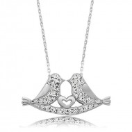 Gümüş Çifte Kumrular Bayan Kolye Gümüş Çifte Kumrular Bayan Kolye