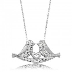 Gümüş Çifte Kumrular Bayan Kolye Gümüş Çifte Kumrular Bayan Kolye