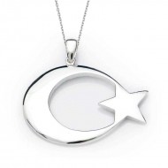 Gümüş Ay Yıldız Bayrak Kolye Gümüş Ay Yıldız Bayrak Kolye