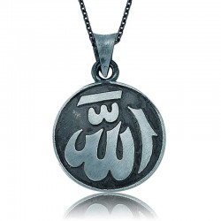 Gümüş Allah Yazılı Bayan Kolye Gümüş Allah Yazılı Bayan Kolye