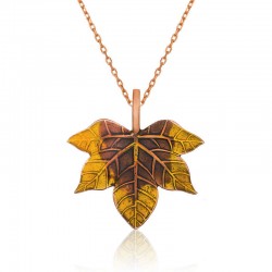 Gümüş Çınar Yaprağı Bayan Kolye Gümüş Çınar Yaprağı Bayan Kolye