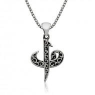 Gümüş Elif Vav Erkek Kolye