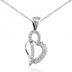 Gümüş Kalpli Bayan Kolye Gümüş Kalpli Bayan Kolye