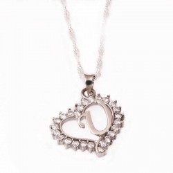 Gümüş U Harfi Kalpli Bayan Kolye Gümüş U Harfi Kalpli Bayan Kolye