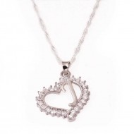 Gümüş J Harf Kalpli Bayan Kolye Gümüş J Harf Kalpli Bayan Kolye