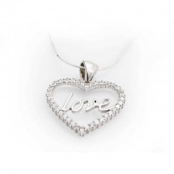 Gümüş Taşlı Love Bayan Kolye Gümüş Taşlı Love Bayan Kolye
