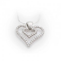 Gümüş Kalpli Bayan Kolye