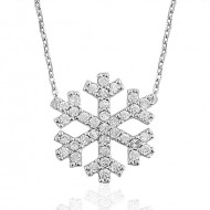 Gümüş Kar Tanesi Bayan Kolye