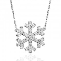 Gümüş Kar Tanesi Bayan Kolye