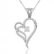 Gümüş Tektaş Kalpli Bayan Kolye Gümüş Tektaş Kalpli Bayan Kolye